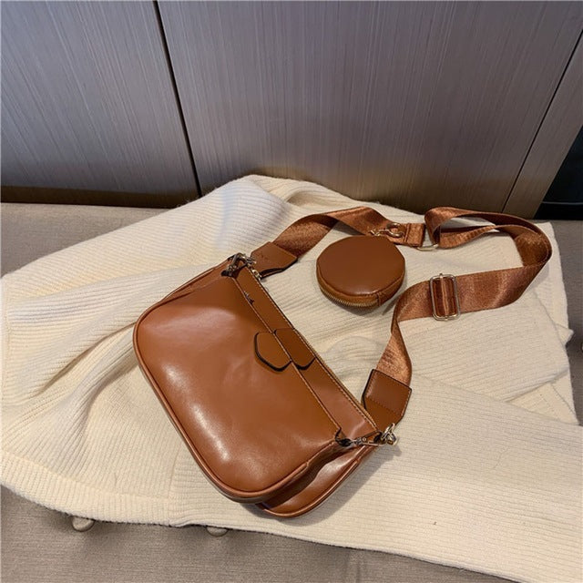 modistly Black Luxury Handbag Set for Women College Style