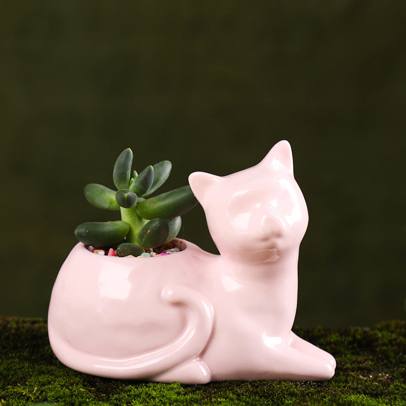 Handcrafted Ceramic Succulent Pots for Desk and Home Decor