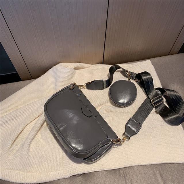 modistly Black Luxury Handbag Set for Women College Style