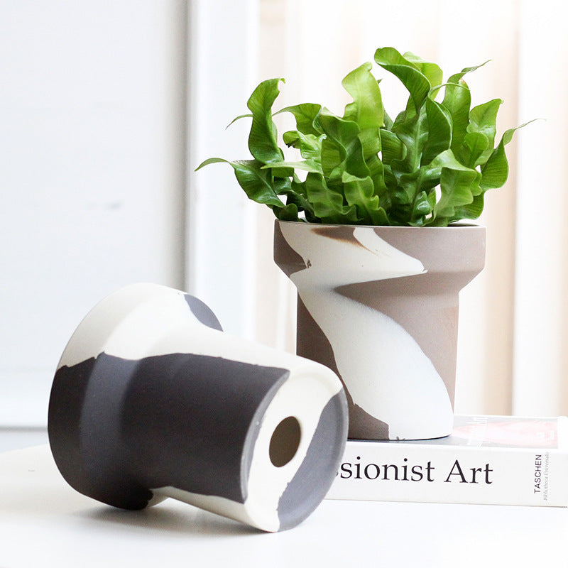 Creative Clashing Ceramic Succulent Fern Tuber Decorative Planter Pot