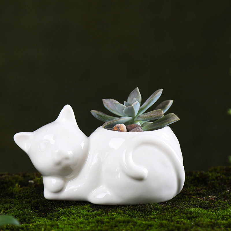 Handcrafted Ceramic Succulent Pots for Desk and Home Decor