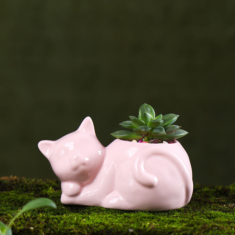 Handcrafted Ceramic Succulent Pots for Desk and Home Decor