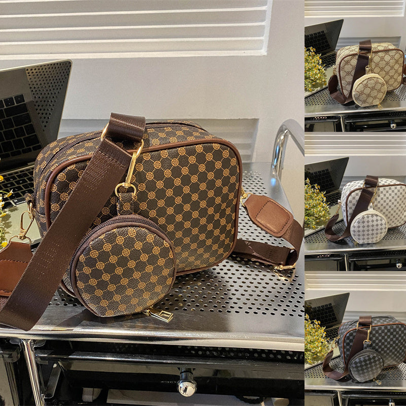 Vintage Plaid Crossbody Bag Stylish Small Shoulder Handbag Women