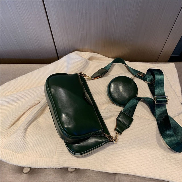 modistly Black Luxury Handbag Set for Women College Style