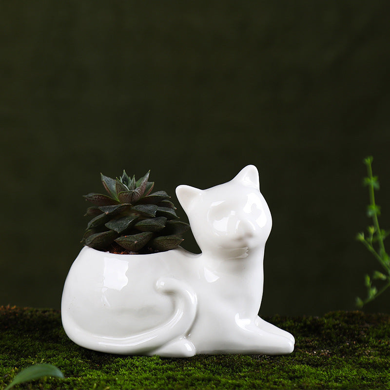 Handcrafted Ceramic Succulent Pots for Desk and Home Decor