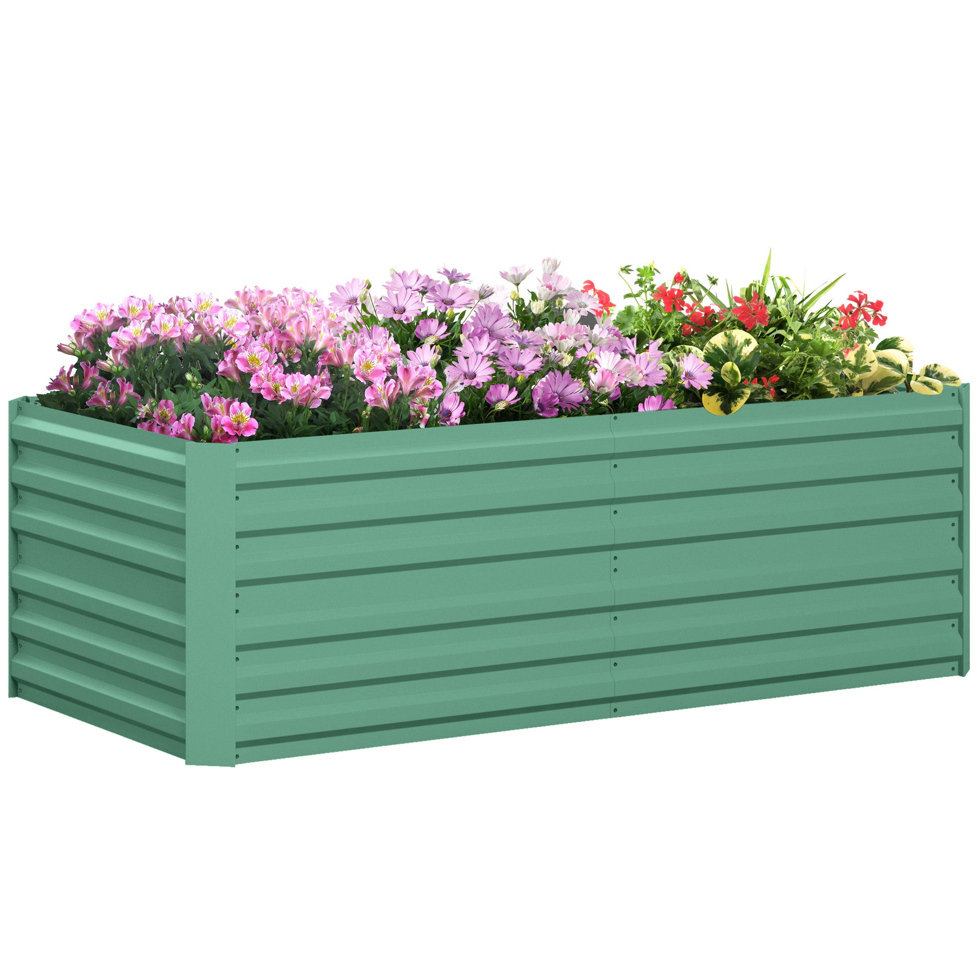 Galvanized Steel Raised Garden Bed Planter with Reinforced Rods