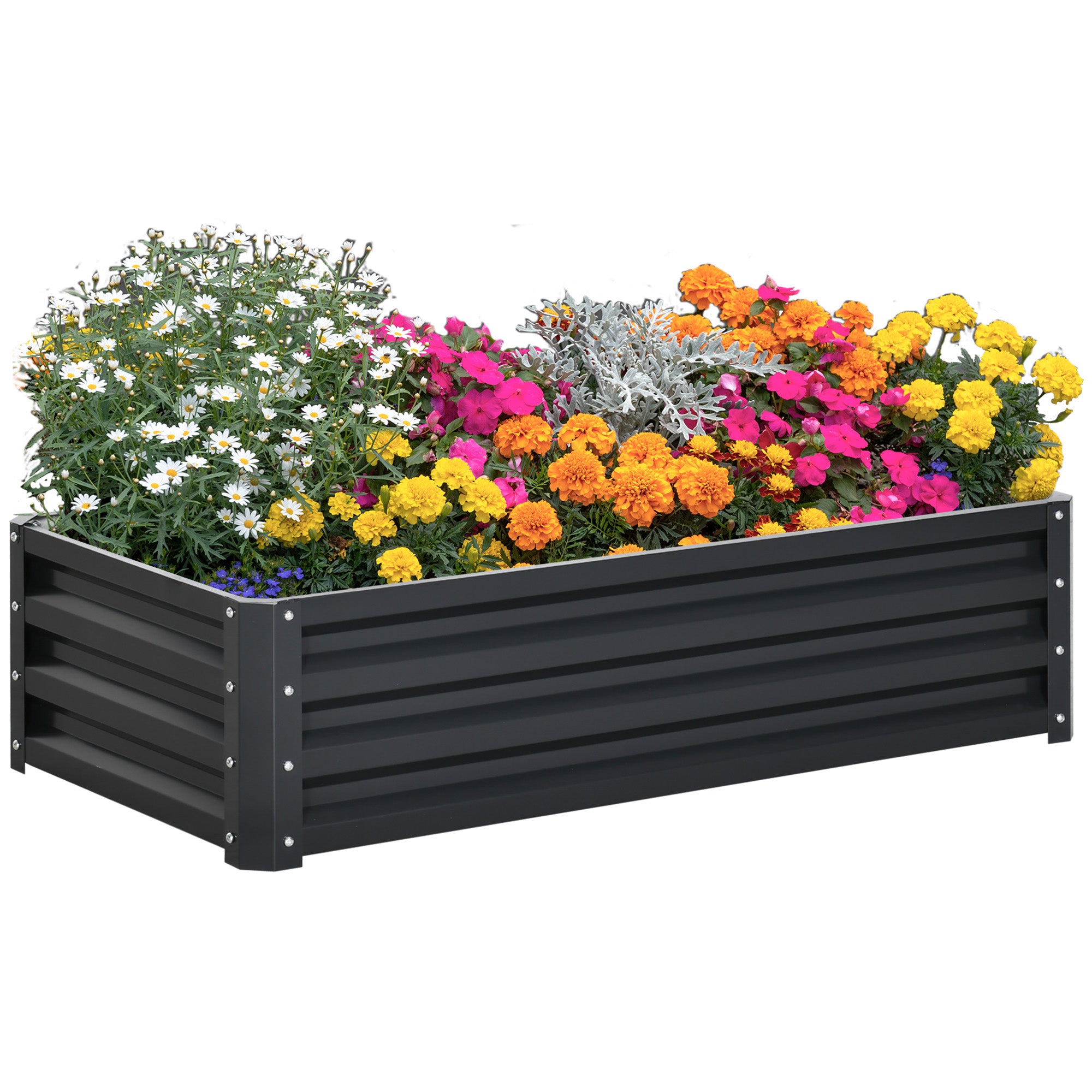 Galvanized Raised Garden Bed Planter for Herbs Vegetables