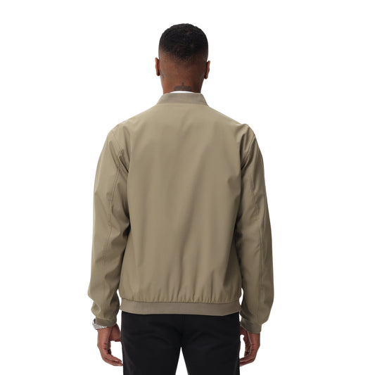 Men's Lightweight Bomber Jacket Casual Zip-Up Windbreaker Coat Khaki